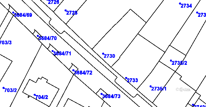 Parcela st. 2730 v KÚ České Budějovice 5, Katastrální mapa