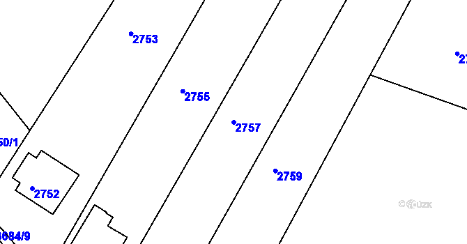 Parcela st. 2757 v KÚ České Budějovice 5, Katastrální mapa