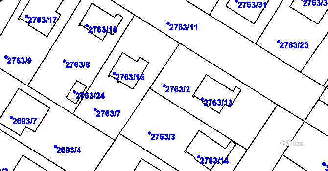 Parcela st. 2763/2 v KÚ České Budějovice 5, Katastrální mapa