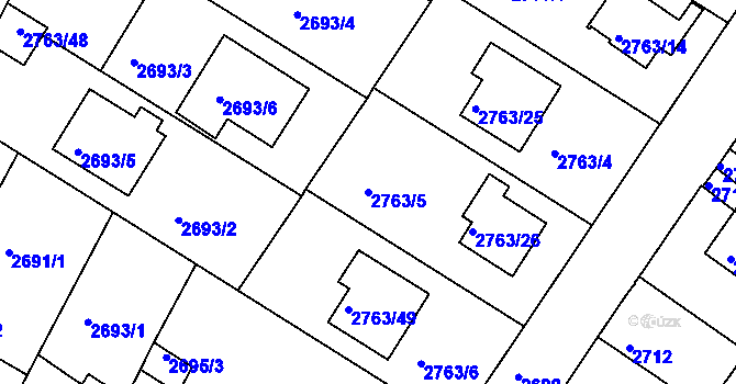 Parcela st. 2763/5 v KÚ České Budějovice 5, Katastrální mapa