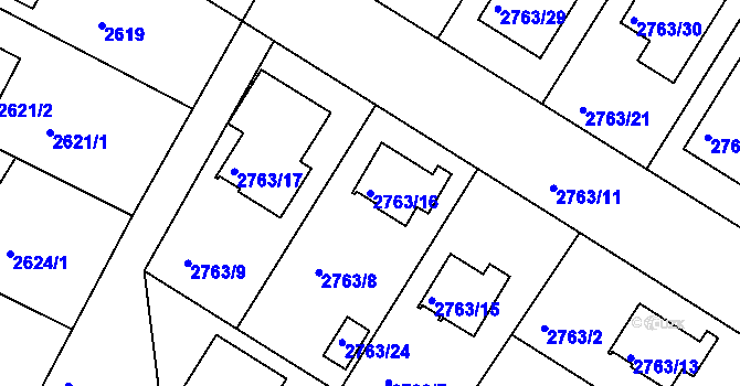 Parcela st. 2763/16 v KÚ České Budějovice 5, Katastrální mapa