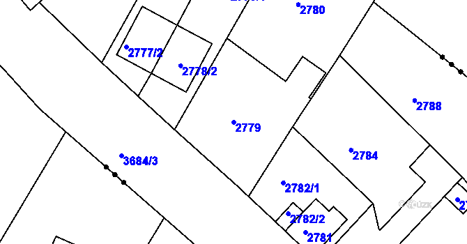 Parcela st. 2779 v KÚ České Budějovice 5, Katastrální mapa