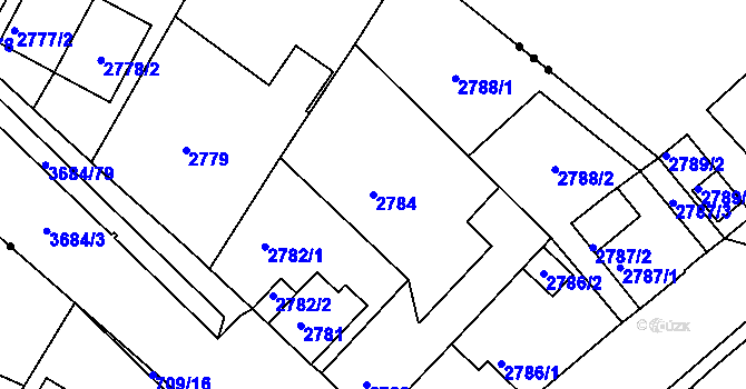 Parcela st. 2784 v KÚ České Budějovice 5, Katastrální mapa