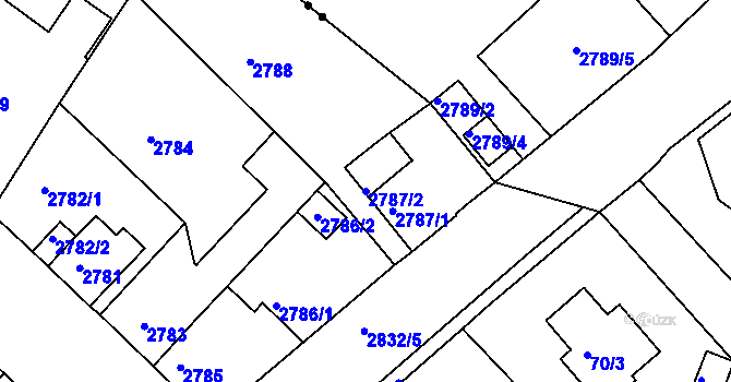 Parcela st. 2787/2 v KÚ České Budějovice 5, Katastrální mapa