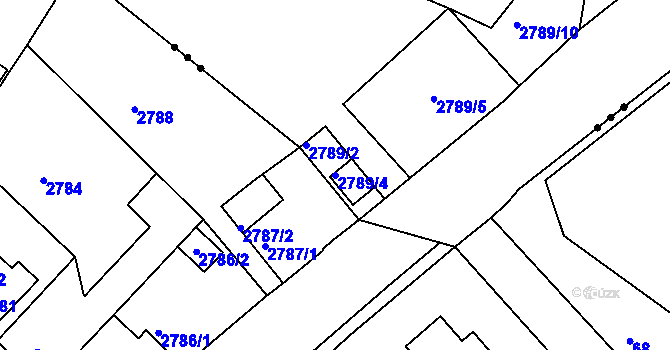 Parcela st. 2789/4 v KÚ České Budějovice 5, Katastrální mapa