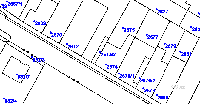 Parcela st. 2673/2 v KÚ České Budějovice 5, Katastrální mapa