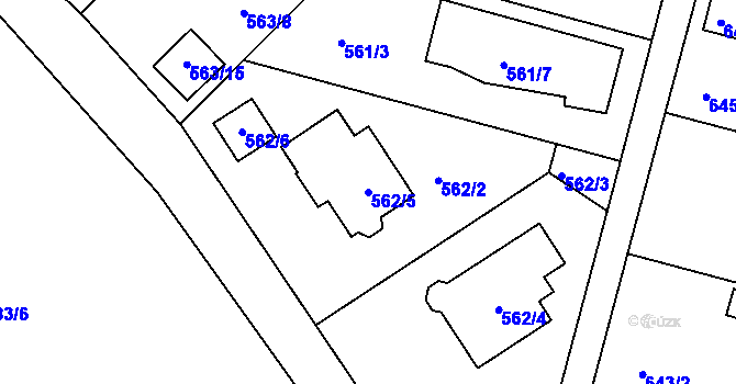 Parcela st. 562/5 v KÚ České Budějovice 5, Katastrální mapa