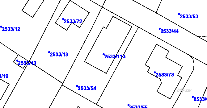Parcela st. 2533/113 v KÚ České Budějovice 5, Katastrální mapa