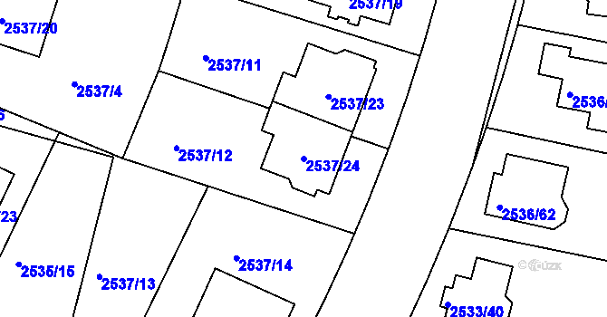 Parcela st. 2537/24 v KÚ České Budějovice 5, Katastrální mapa