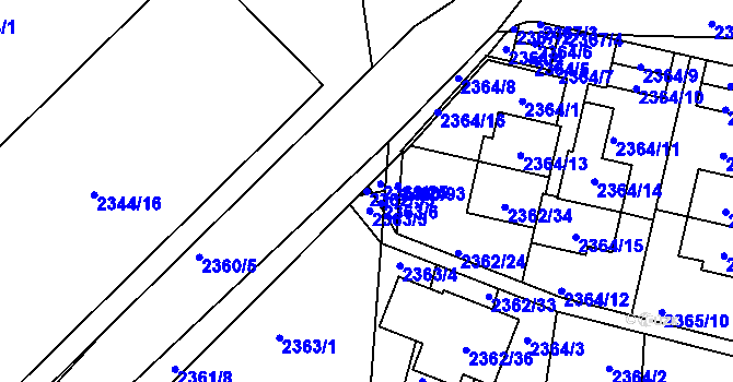 Parcela st. 2362/35 v KÚ České Budějovice 5, Katastrální mapa