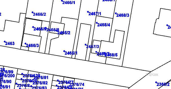 Parcela st. 2467/3 v KÚ České Budějovice 5, Katastrální mapa