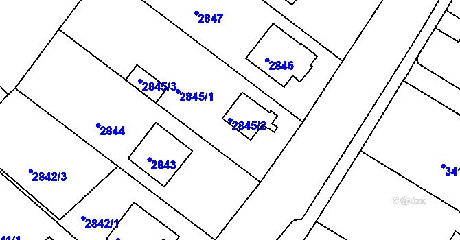 Parcela st. 2845/2 v KÚ Dobrá Voda u Českých Budějovic, Katastrální mapa