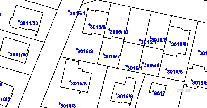 Parcela st. 3016/7 v KÚ Dobrá Voda u Českých Budějovic, Katastrální mapa