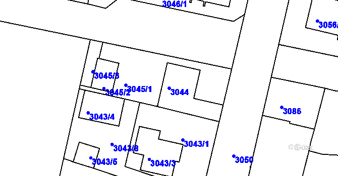 Parcela st. 3044 v KÚ Dobrá Voda u Českých Budějovic, Katastrální mapa