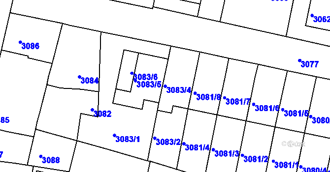 Parcela st. 3083/4 v KÚ Dobrá Voda u Českých Budějovic, Katastrální mapa