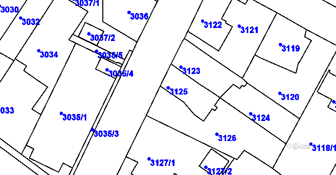 Parcela st. 3125 v KÚ Dobrá Voda u Českých Budějovic, Katastrální mapa