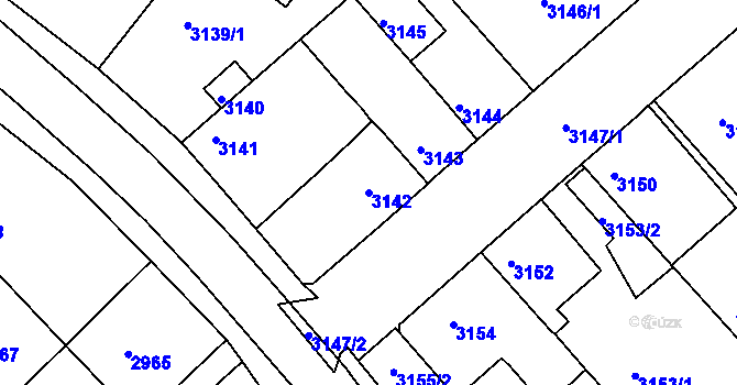 Parcela st. 3142 v KÚ Dobrá Voda u Českých Budějovic, Katastrální mapa