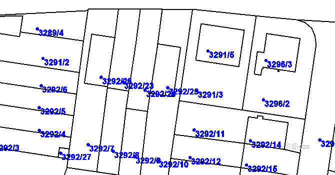 Parcela st. 3292/25 v KÚ Dobrá Voda u Českých Budějovic, Katastrální mapa