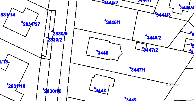 Parcela st. 3446 v KÚ Dobrá Voda u Českých Budějovic, Katastrální mapa