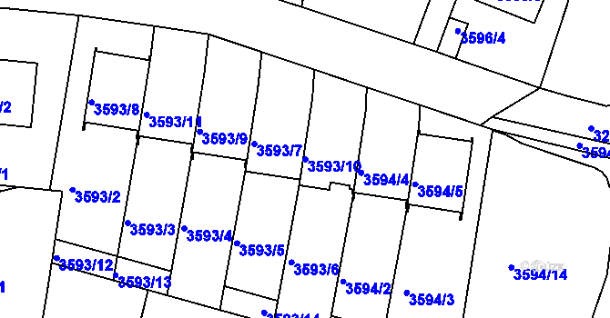 Parcela st. 3593/10 v KÚ Dobrá Voda u Českých Budějovic, Katastrální mapa