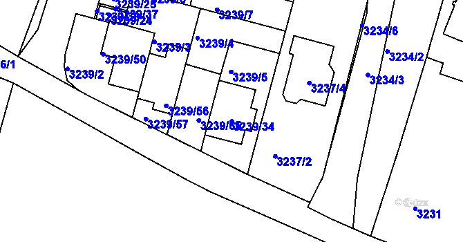 Parcela st. 3239/34 v KÚ Dobrá Voda u Českých Budějovic, Katastrální mapa