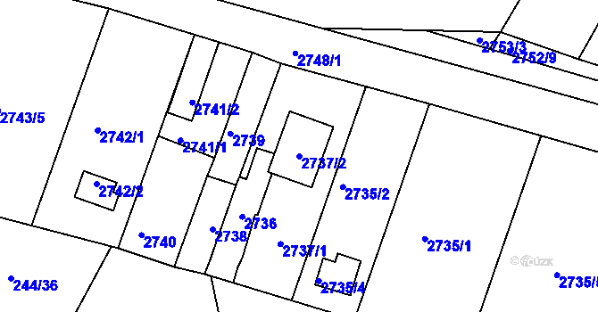 Parcela st. 2737/2 v KÚ České Budějovice 6, Katastrální mapa