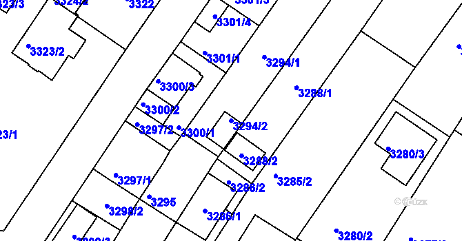 Parcela st. 3294/2 v KÚ České Budějovice 6, Katastrální mapa