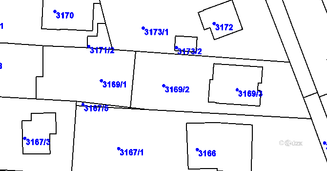 Parcela st. 3169/2 v KÚ České Budějovice 6, Katastrální mapa