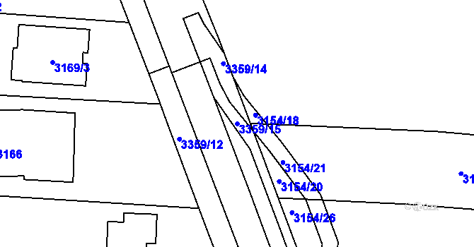 Parcela st. 3359/15 v KÚ České Budějovice 6, Katastrální mapa