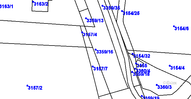 Parcela st. 3359/16 v KÚ České Budějovice 6, Katastrální mapa