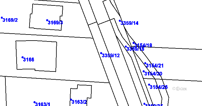 Parcela st. 3359/12 v KÚ České Budějovice 6, Katastrální mapa