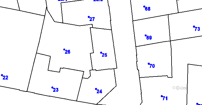 Parcela st. 25 v KÚ České Budějovice 6, Katastrální mapa