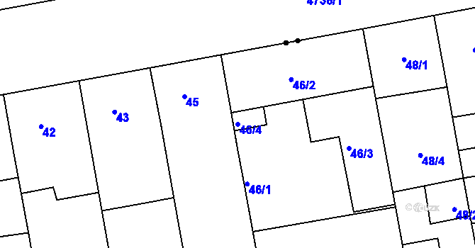 Parcela st. 46/4 v KÚ České Budějovice 6, Katastrální mapa