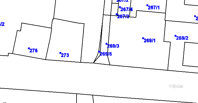 Parcela st. 269/5 v KÚ České Budějovice 6, Katastrální mapa