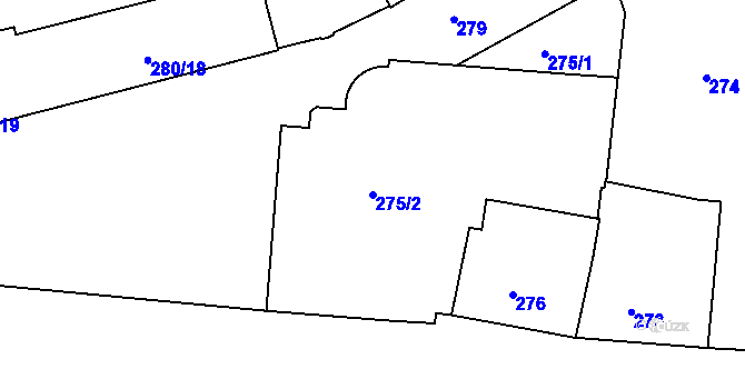 Parcela st. 275/2 v KÚ České Budějovice 6, Katastrální mapa