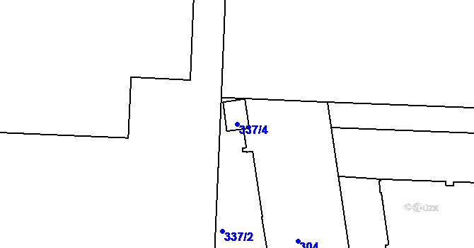 Parcela st. 337/4 v KÚ České Budějovice 6, Katastrální mapa