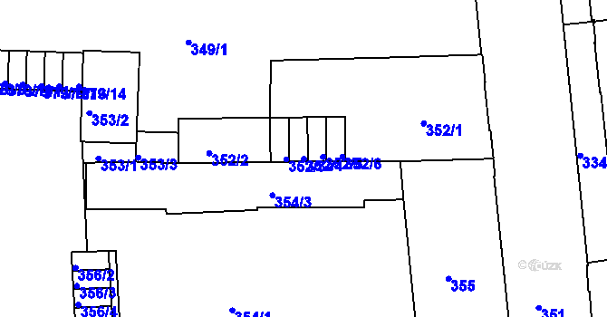 Parcela st. 352/4 v KÚ České Budějovice 6, Katastrální mapa