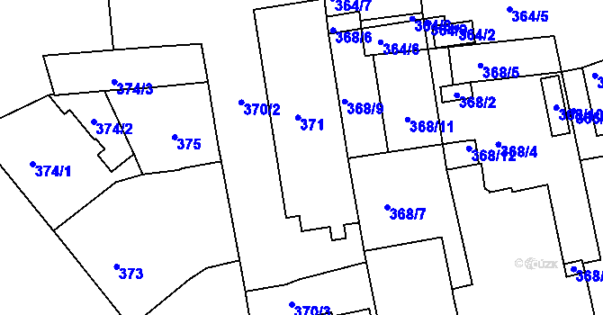 Parcela st. 371 v KÚ České Budějovice 6, Katastrální mapa