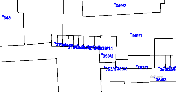 Parcela st. 379/12 v KÚ České Budějovice 6, Katastrální mapa