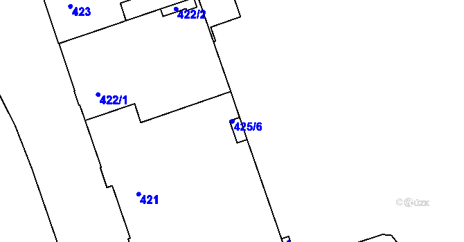 Parcela st. 425/6 v KÚ České Budějovice 6, Katastrální mapa