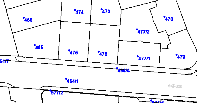 Parcela st. 476 v KÚ České Budějovice 6, Katastrální mapa