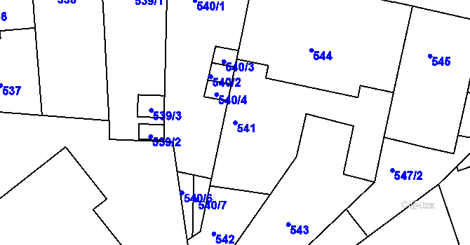 Parcela st. 541 v KÚ České Budějovice 6, Katastrální mapa