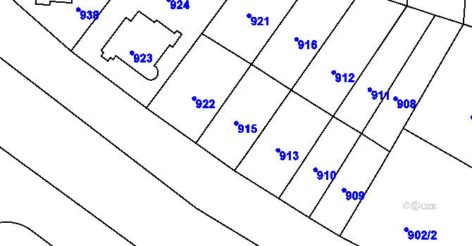 Parcela st. 915 v KÚ České Budějovice 6, Katastrální mapa