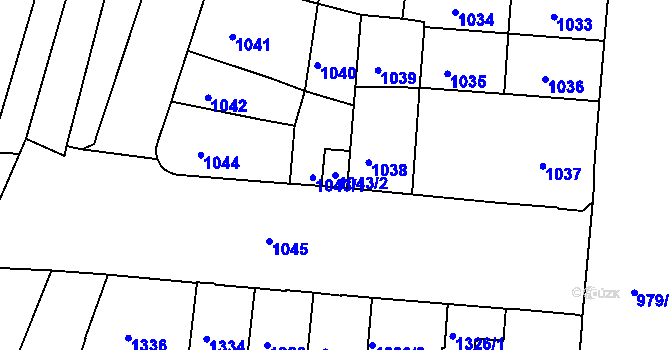 Parcela st. 1043/2 v KÚ České Budějovice 6, Katastrální mapa