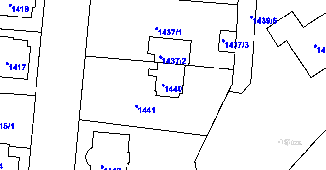 Parcela st. 1440 v KÚ České Budějovice 6, Katastrální mapa