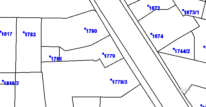 Parcela st. 1779 v KÚ České Budějovice 6, Katastrální mapa