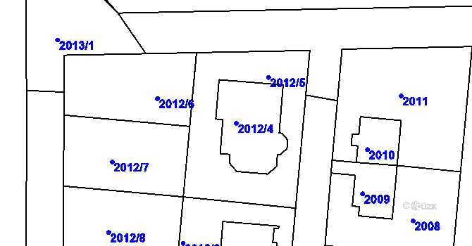 Parcela st. 2012/4 v KÚ České Budějovice 6, Katastrální mapa