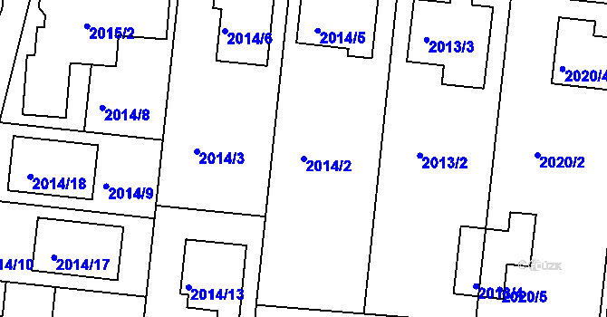 Parcela st. 2014/2 v KÚ České Budějovice 6, Katastrální mapa