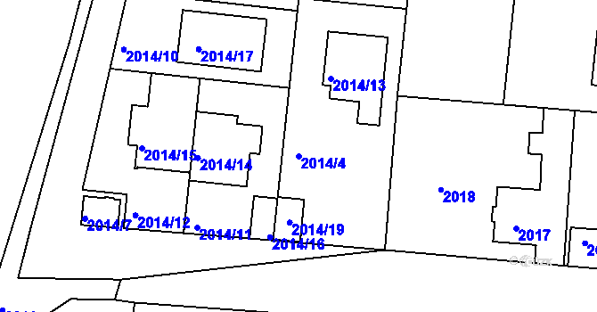 Parcela st. 2014/4 v KÚ České Budějovice 6, Katastrální mapa