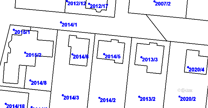 Parcela st. 2014/5 v KÚ České Budějovice 6, Katastrální mapa